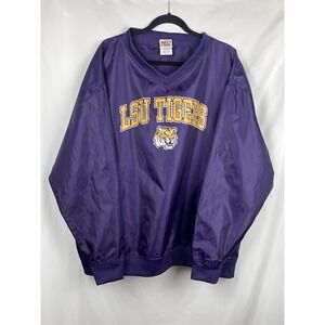 Vintage LSU Tigers Red Oak Windbreaker Pullover Jacket Men's Size XL Purple Gold